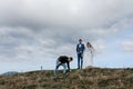 Kryvopillya, Ukraine September 30, 2021: the process of filming the bride's walk, the work of photographers behind the