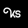 KS letter logo design on black background. KS creative initials letter logo concept. ks letter design. KS white letter design on