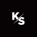 KS Logo Letter Monogram Slash with Modern logo designs template