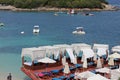 Ksamil beach, Albania, Thursday 31 August 2023 Exploring three islands beaches on foot walking on blue lagoon private paradise