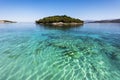 Ksamil Beach - Idyllic little island surrounded by incredible turquoise lonian sea, Ksamil, Albania Royalty Free Stock Photo