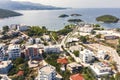 Ksamil beaches. Four islands. The bay. The Tetran Archipelago. Ksamil. Albania. Drone shooting. Aerial photography