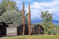 Ksan Gitsan Traditional Longhouses and Totem Poles, Hazelton, British Columbia Royalty Free Stock Photo