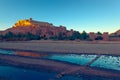 Ksar Ait Ben Haddou at sunset Royalty Free Stock Photo