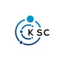 KSC letter technology logo design on white background. KSC creative initials letter IT logo concept. KSC letter design Royalty Free Stock Photo