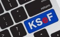 KSeF, Krajowy System e Faktur, text written on a laptop keyboard Royalty Free Stock Photo