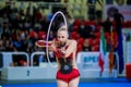 Kseniya Moustafaeva performs with ribbon