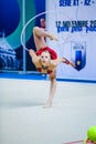 Kseniya Moustafaeva performs with ribbon