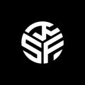 KSF letter logo design on black background. KSF creative initials letter logo concept. KSF letter design Royalty Free Stock Photo