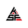 KSF triangle letter logo design with triangle shape. KSF triangle logo design monogram. KSF triangle vector logo template with red Royalty Free Stock Photo