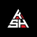 KSH triangle letter logo design with triangle shape. KSH triangle logo design monogram. KSH triangle vector logo template with red Royalty Free Stock Photo