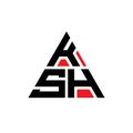 KSH triangle letter logo design with triangle shape. KSH triangle logo design monogram. KSH triangle vector logo template with red Royalty Free Stock Photo