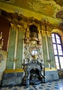 Ksiaz Castle Poland - fireplace room Royalty Free Stock Photo