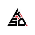 KSO triangle letter logo design with triangle shape. KSO triangle logo design monogram. KSO triangle vector logo template with red Royalty Free Stock Photo
