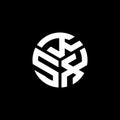 KSX letter logo design on black background. KSX creative initials letter logo concept. KSX letter design Royalty Free Stock Photo