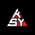 KSY triangle letter logo design with triangle shape. KSY triangle logo design monogram. KSY triangle vector logo template with red Royalty Free Stock Photo
