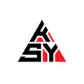 KSY triangle letter logo design with triangle shape. KSY triangle logo design monogram. KSY triangle vector logo template with red Royalty Free Stock Photo