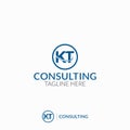 KT letter combination logo for business brand and services