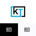 KT, TK letter logo design for business company template vector file