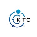 KTC letter technology logo design on white background. KTC creative initials letter IT logo concept. KTC letter design Royalty Free Stock Photo