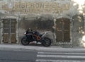 KTM RC8R sports motorcycle in Saint-Seine-lÃÂ¼Abbaye. France Royalty Free Stock Photo