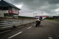 KTM RC8 sports motorcycle at the Chimay road racing circuit in Belgium.