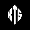 KTS circle letter logo design with circle and ellipse shape. KTS ellipse letters with typographic style. The three initials form a Royalty Free Stock Photo