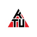 KTU triangle letter logo design with triangle shape. KTU triangle logo design monogram. KTU triangle vector logo template with red Royalty Free Stock Photo