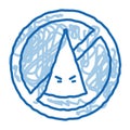 ku klux klan crossed out sign doodle icon hand drawn illustration