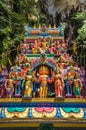 Colorful Statues of various Hindu Gods in Batu cave temple, Malaysia