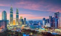 Kuala Lumper skyline at twilight Royalty Free Stock Photo