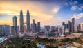 Kuala Lumper skyline at twilight Royalty Free Stock Photo