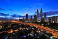 Kuala Lumpur City during blue hour Royalty Free Stock Photo