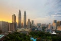 Kuala lumpur city skyline at sunset in Kuala lumpur, Malaysia.