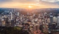 Kuala lumpur cityscape. Panoramic view of Kuala Lumpur city skyline evening at sunset skyscrapers building in Malaysia Royalty Free Stock Photo