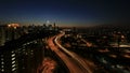 Kuala Lumpur Elevated Highway AKLEH with City Skyline in Malaysia at Sunset Timelapse