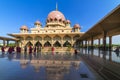 Kuala Lumpur/Malaysia: 22 April 2019: beautiful dome lid pink Masjid Putra Putra Mosque Muslim mosque of Putrajaya famous tourist Royalty Free Stock Photo