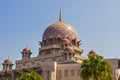 Kuala Lumpur/Malaysia: 22 April 2019: beautiful dome lid pink Masjid Putra Putra Mosque Muslim mosque of Putrajaya famous tourist Royalty Free Stock Photo