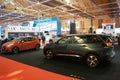 Cars showroom located in the huge hall.