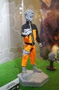 Selected focused on fictional character action figure from Japanese popular cartoon animated series NARUTO.