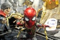 Selected focused of Marvel Comic action figure Spider-man with Iron Spider suit.