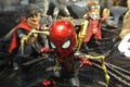 Selected focused of Marvel Comic action figure Spider-man with Iron Spider suit.