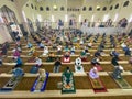 Kuala Lumpur, Malaysia - April 12th, 2021 : Muslim clerics practice social distancing while reciting tarawih evening