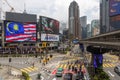 Kuala Lumpur, Malaysia - August 21, 2022: Bukit Bintang intersection. Long exposure HDR image of the busy junction in KL city Royalty Free Stock Photo