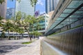 Kuala Lumpur, Malaysia - August 13, 2022: KLCC Park with the water fountain show in front of the Petronas towers. HDR Long