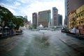 KUALA LUMPUR, MALAYSIA - 29 August 2017 : New Attraction, River of life landscape surrounding Jamek Mosque in kuala Lumpur city