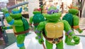 The selected focus of fictional action figure character TEENAGE MUTANT NINJA TURTLE.