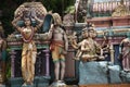 KUALA LUMPUR, MALAYSIA - AUGUST 23, 2013: Statues of Hindu deities in the temple of Batu Caves, a complex of limestone Royalty Free Stock Photo