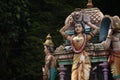 KUALA LUMPUR, MALAYSIA - AUGUST 23, 2013: Statues of Hindu deities in the temple of Batu Caves. Royalty Free Stock Photo