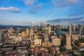 KUALA LUMPUR, MALAYSIA, Circa April 2015 - A blue sky afternoon at the city of Kuala Lumpur. Photo taken from a high angle